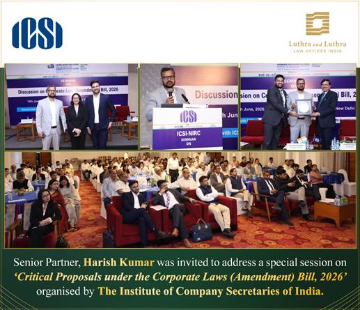 Senior Partner Harish Kumar invited as a Speaker by ICSI